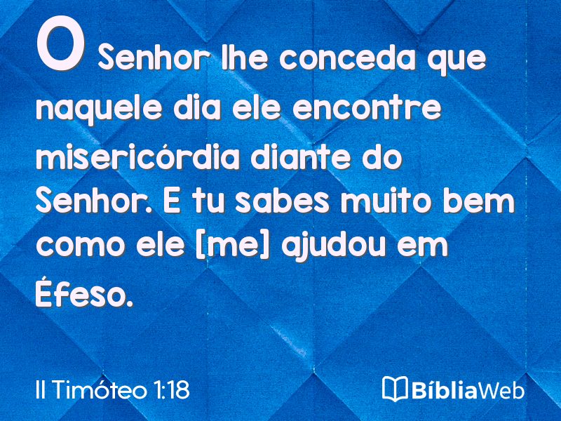 II Timóteo 1:18 em imagem para compartilhar