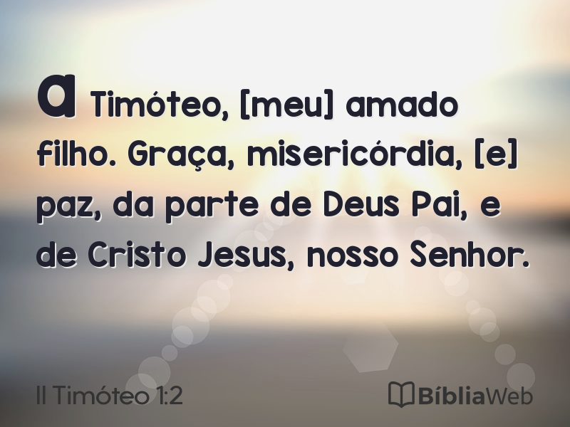 II Timóteo 1:2 em imagem para compartilhar