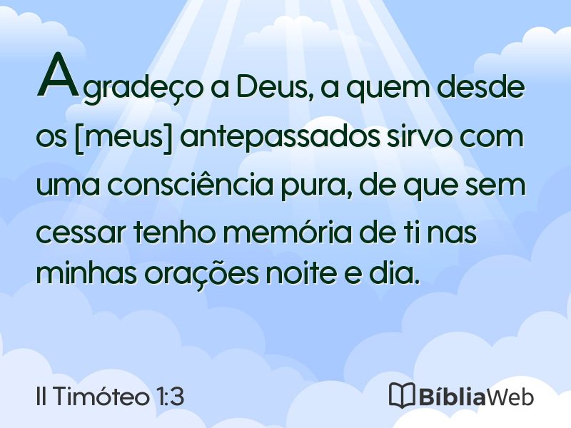 II Timóteo 1:3 em imagem para compartilhar