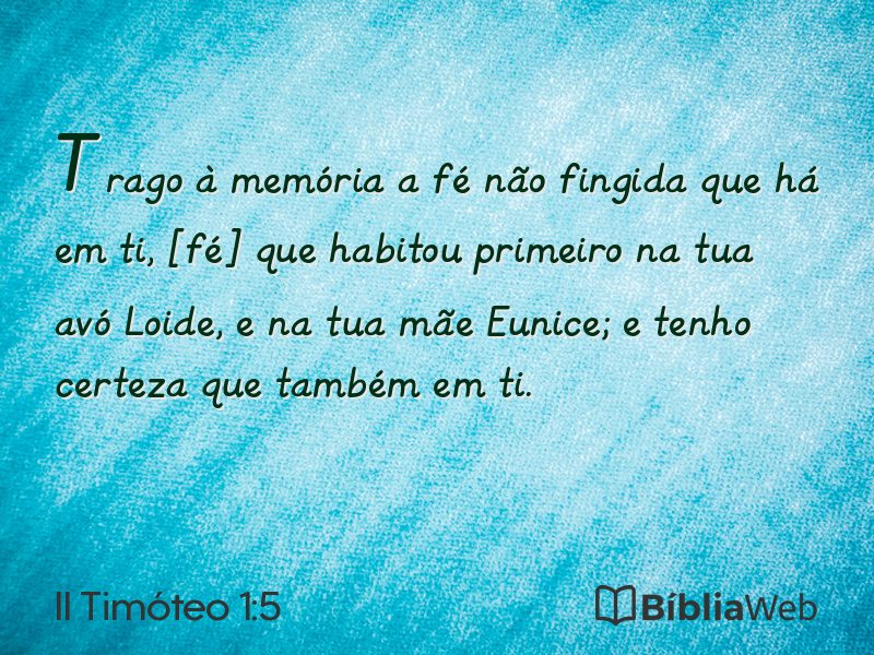 II Timóteo 1:5 em imagem para compartilhar