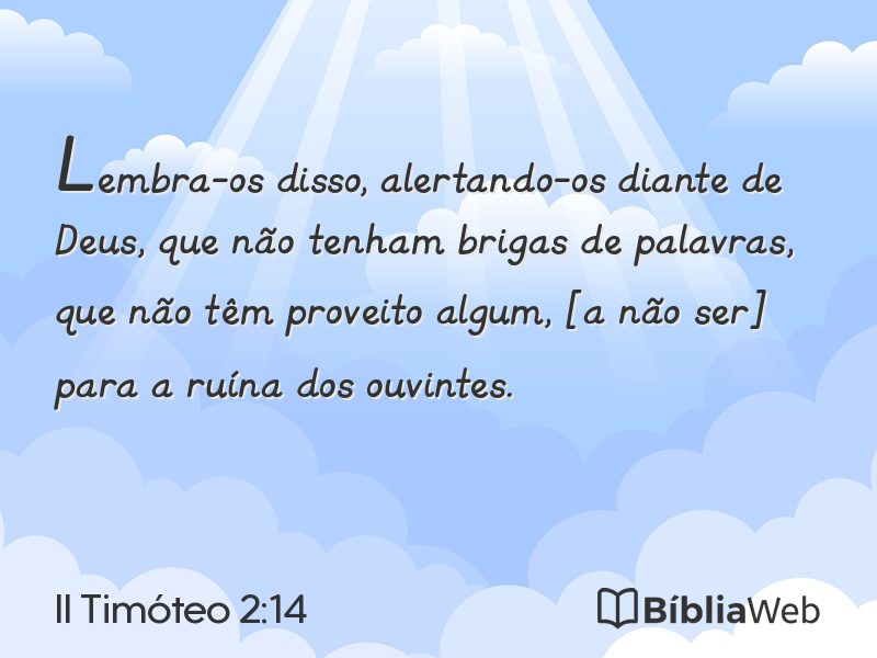 II Timóteo 2:14 em imagem para compartilhar