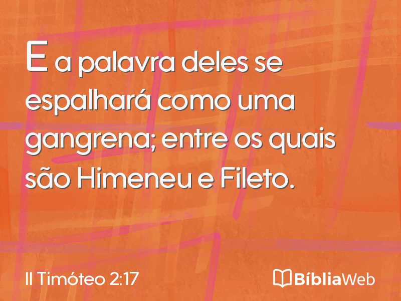 II Timóteo 2:17 em imagem para compartilhar