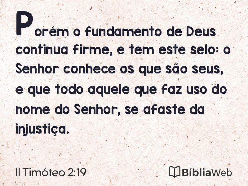 II Timóteo 2:19 em imagem para compartilhar