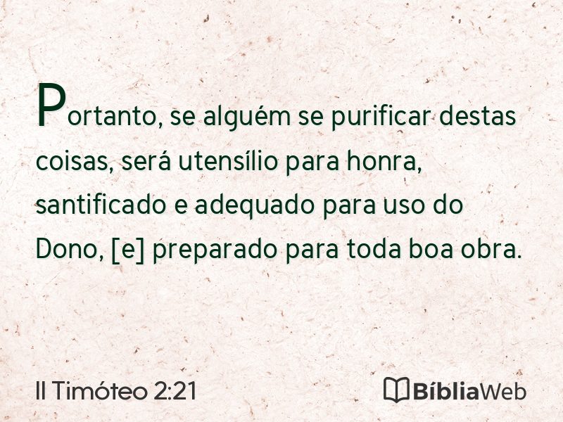 II Timóteo 2:21 em imagem para compartilhar
