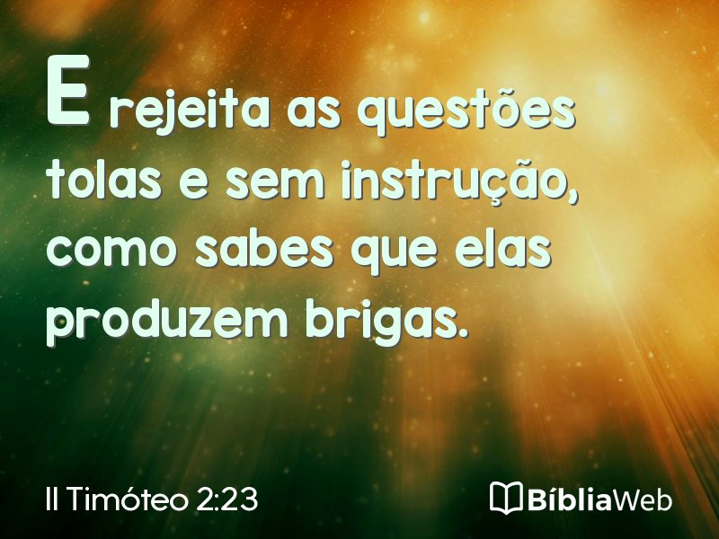 II Timóteo 2:23 em imagem para compartilhar