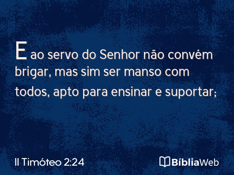 II Timóteo 2:24 em imagem para compartilhar