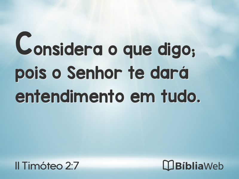 II Timóteo 2:7 em imagem para compartilhar