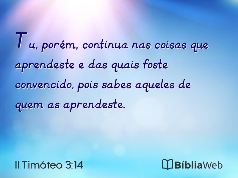 II Timóteo 3:14 em imagem para compartilhar