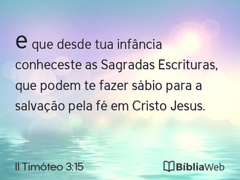 II Timóteo 3:15 em imagem para compartilhar