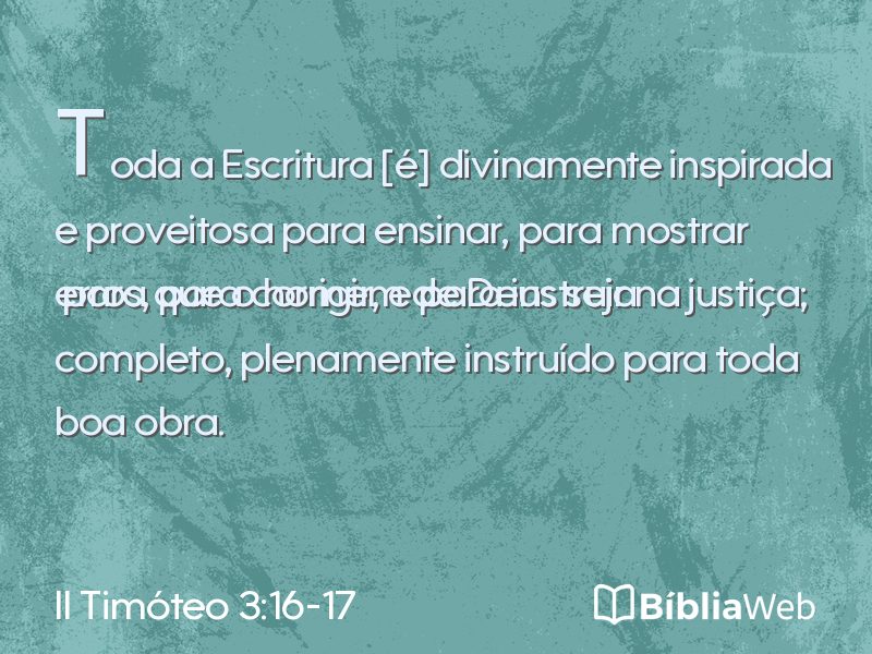 II Timóteo 3:16-17 em imagem para compartilhar