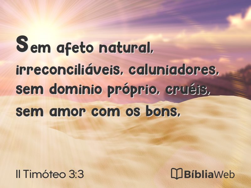 II Timóteo 3:3 em imagem para compartilhar