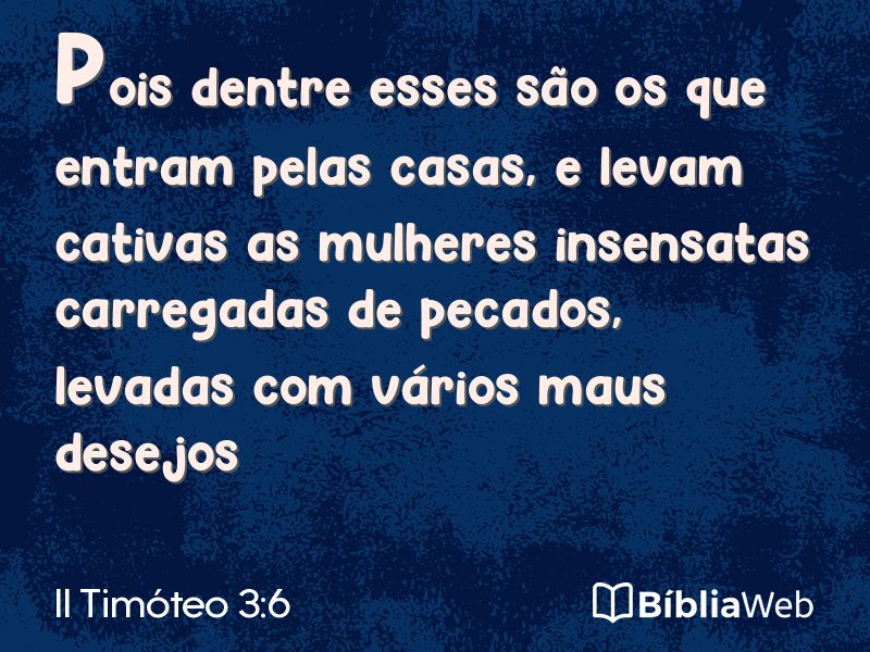II Timóteo 3:6 em imagem para compartilhar