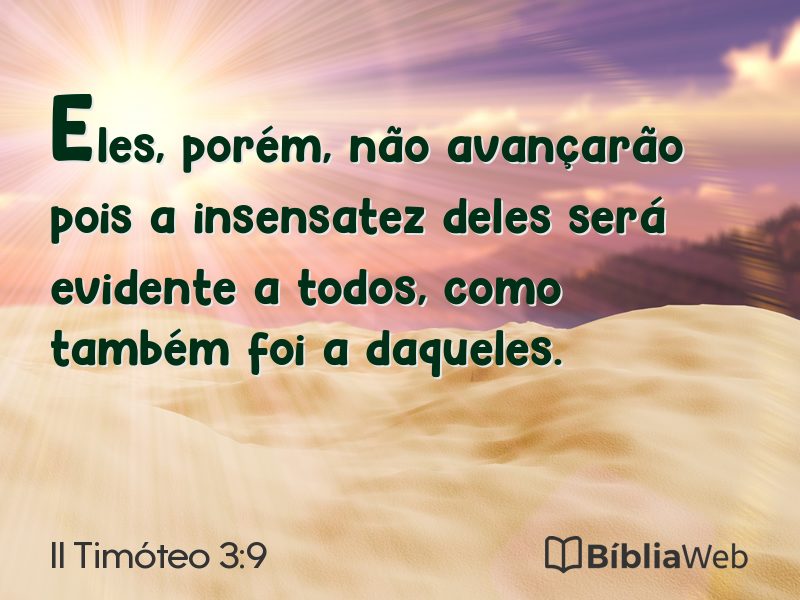 II Timóteo 3:9 em imagem para compartilhar