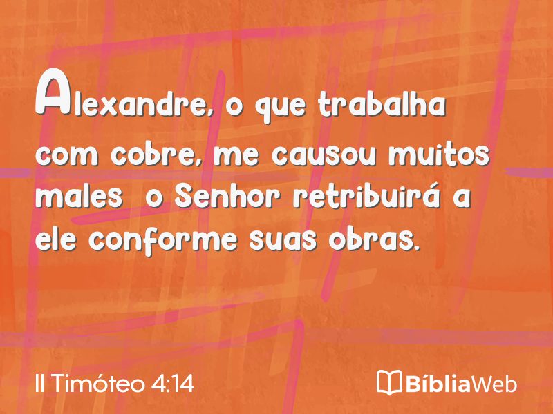 II Timóteo 4:14 em imagem para compartilhar
