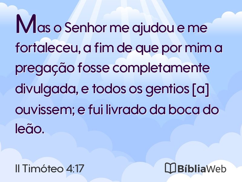 II Timóteo 4:17 em imagem para compartilhar