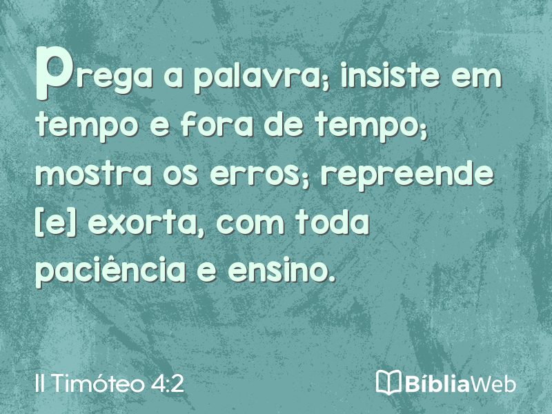 II Timóteo 4:2 em imagem para compartilhar