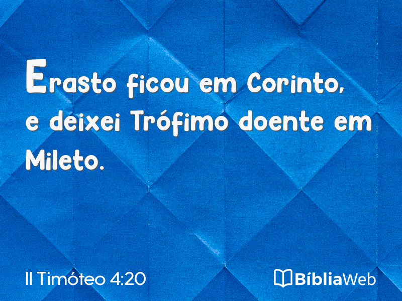 II Timóteo 4:20 em imagem para compartilhar