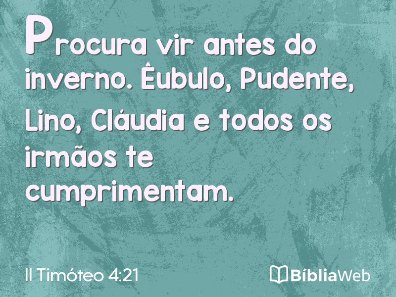 II Timóteo 4:21 em imagem para compartilhar
