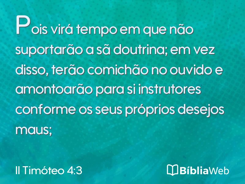 II Timóteo 4:3 em imagem para compartilhar