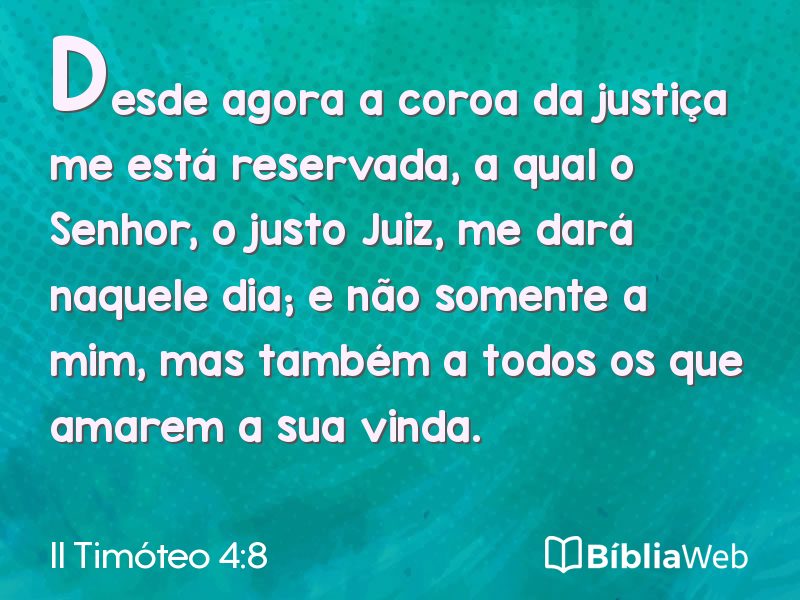 II Timóteo 4:8 em imagem para compartilhar