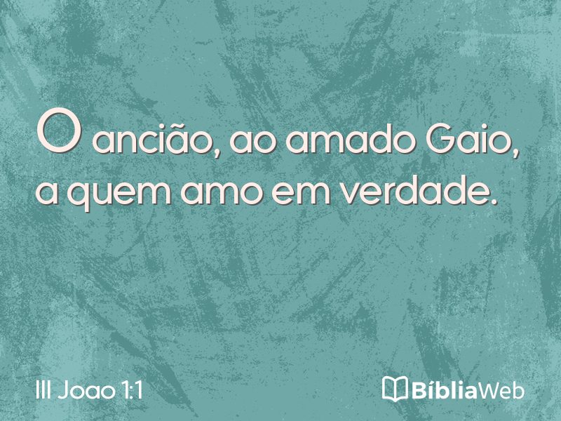 III Joao 1:1 em imagem para compartilhar