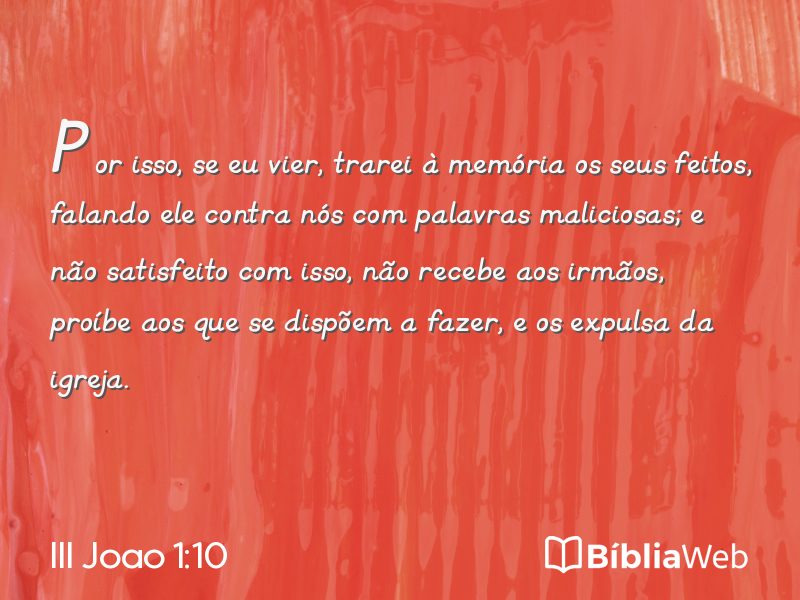 III Joao 1:10 em imagem para compartilhar