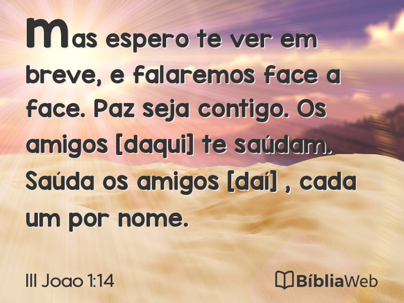 III Joao 1:14 em imagem para compartilhar