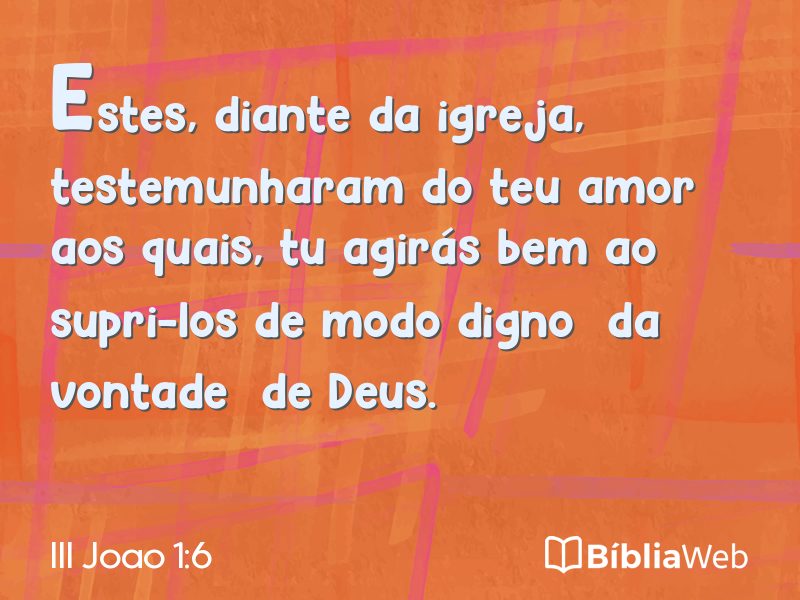 III Joao 1:6 em imagem para compartilhar