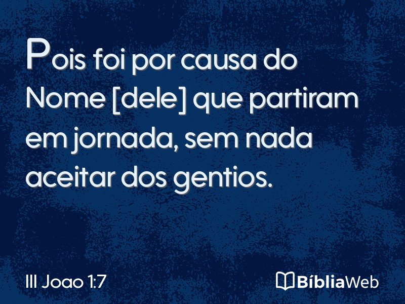 III Joao 1:7 em imagem para compartilhar
