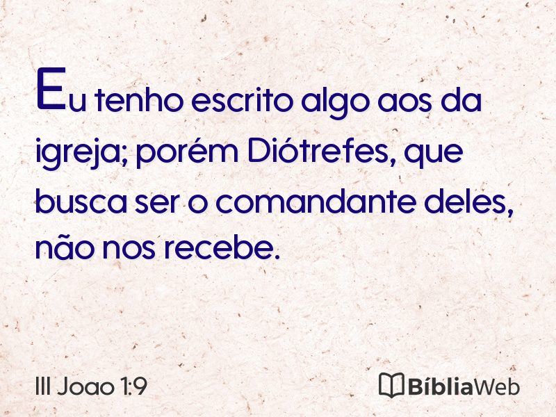 III Joao 1:9 em imagem para compartilhar