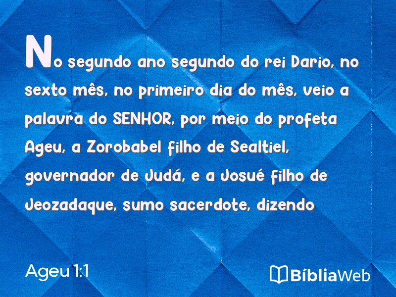 Ageu 1:1 em imagem para compartilhar