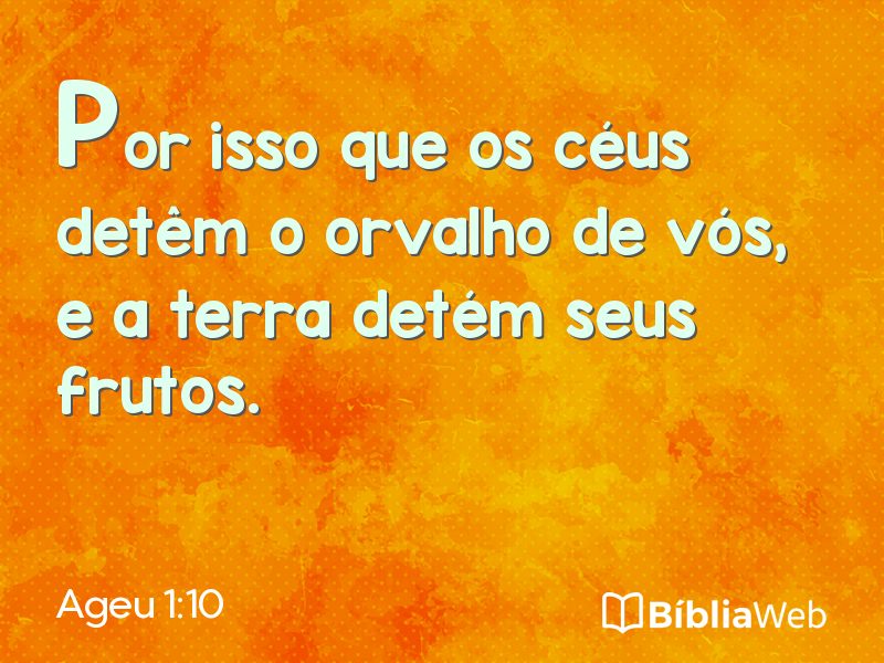 Ageu 1:10 em imagem para compartilhar