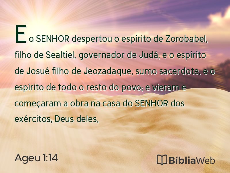 Ageu 1:14 em imagem para compartilhar