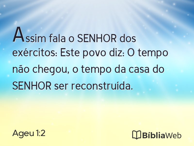 Ageu 1:2 em imagem para compartilhar