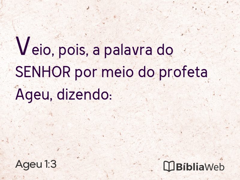 Ageu 1:3 em imagem para compartilhar
