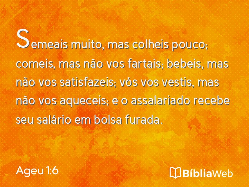 Ageu 1:6 em imagem para compartilhar