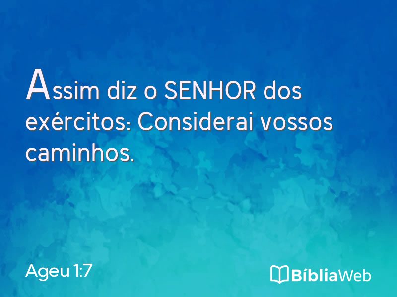 Ageu 1:7 em imagem para compartilhar