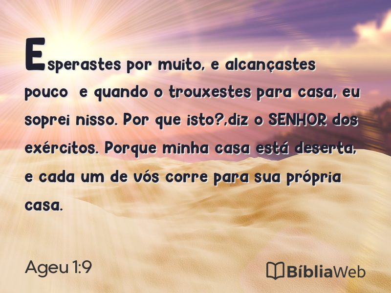 Ageu 1:9 em imagem para compartilhar