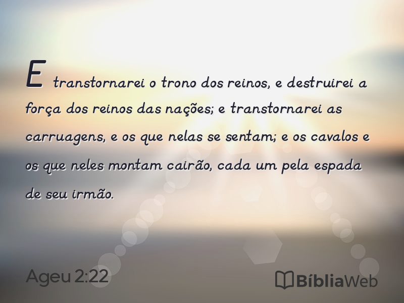 Ageu 2:22 em imagem para compartilhar