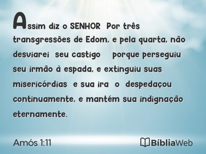 Amós 1:11 em imagem para compartilhar