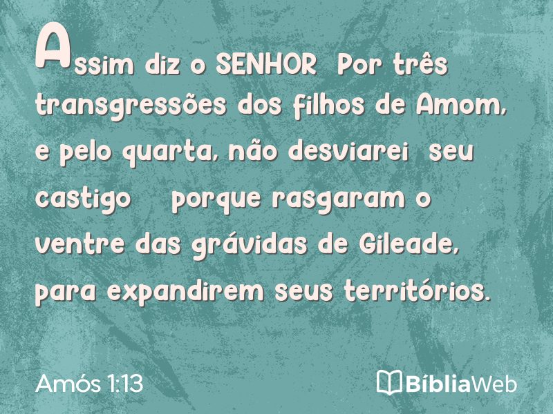 Amós 1:13 em imagem para compartilhar