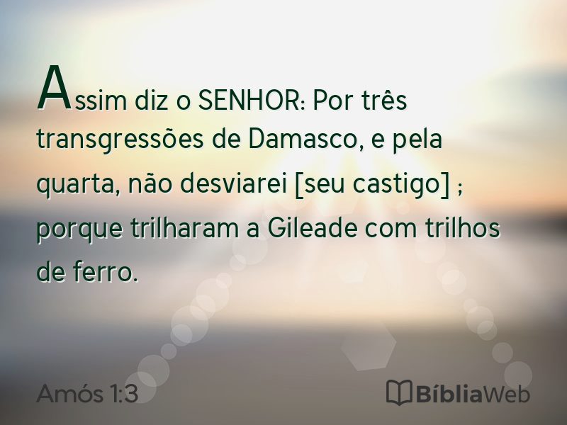Amós 1:3 em imagem para compartilhar