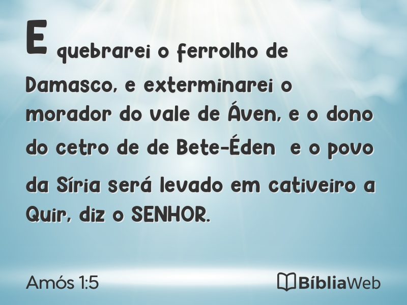 Amós 1:5 em imagem para compartilhar
