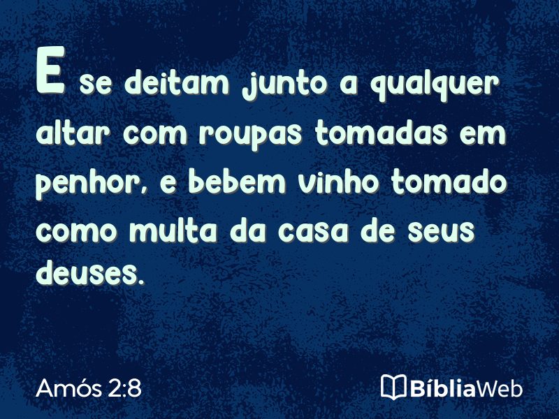Amós 2:8 em imagem para compartilhar