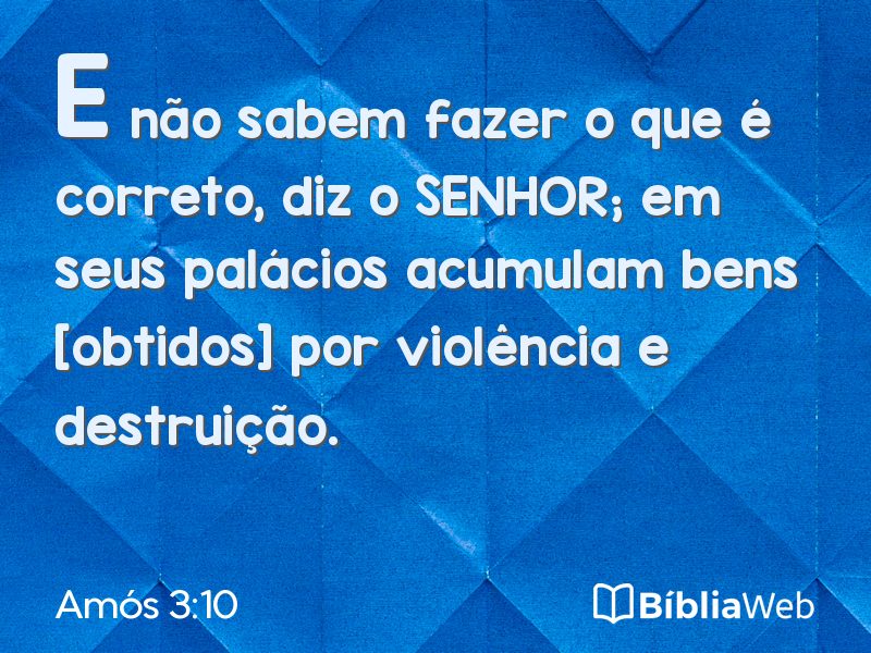 Amós 3:10 em imagem para compartilhar