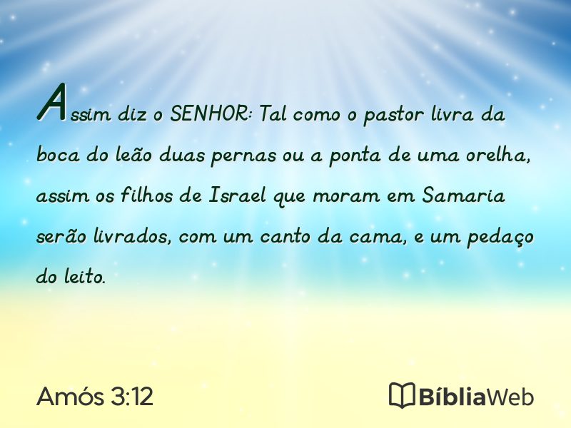 Amós 3:12 em imagem para compartilhar