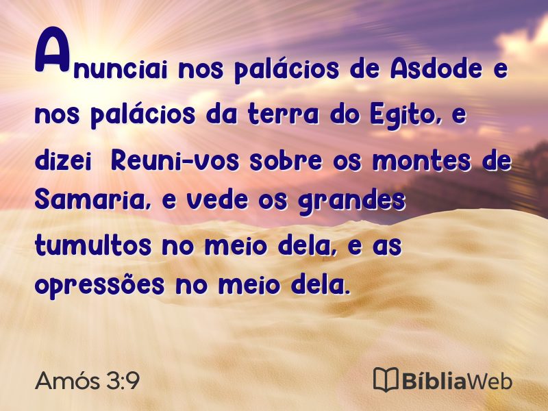 Amós 3:9 em imagem para compartilhar