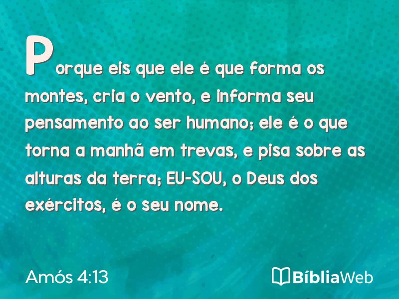 Amós 4:13 em imagem para compartilhar