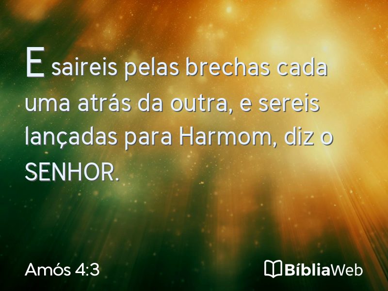Amós 4:3 em imagem para compartilhar