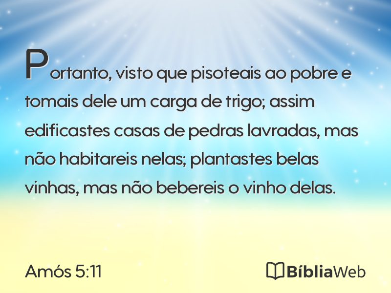 Amós 5:11 em imagem para compartilhar